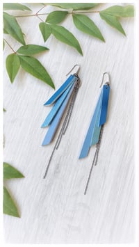 Image 5 of Copy of Orecchini pendenti in pelle NINFA - AzzurroSilver