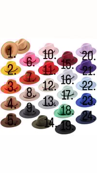 Image 2 of Blank Vegan Wool Flat Brim Hats 