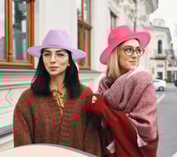 Image 5 of Blank Vegan Wool Flat Brim Hats 