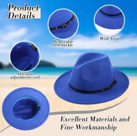 Image 4 of Blank Vegan Wool Flat Brim Hats 