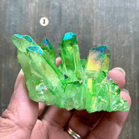 Image 9 of Yellow Aura Crystal Cluster, Aura Quartz Crystal Clusters, Yellow Titanium Aura Crystal