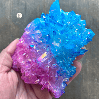 Image 11 of Yellow Aura Crystal Cluster, Aura Quartz Crystal Clusters, Yellow Titanium Aura Crystal