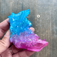 Image 13 of Yellow Aura Crystal Cluster, Aura Quartz Crystal Clusters, Yellow Titanium Aura Crystal