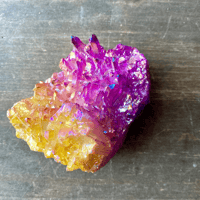 Image 16 of Yellow Aura Crystal Cluster, Aura Quartz Crystal Clusters, Yellow Titanium Aura Crystal