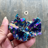 Image 18 of Yellow Aura Crystal Cluster, Aura Quartz Crystal Clusters, Yellow Titanium Aura Crystal