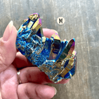 Image 19 of Yellow Aura Crystal Cluster, Aura Quartz Crystal Clusters, Yellow Titanium Aura Crystal