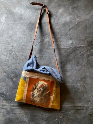 Image of one of a kind painting bag - hound
