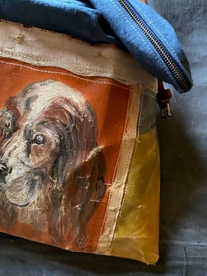 Image of one of a kind painting bag - hound