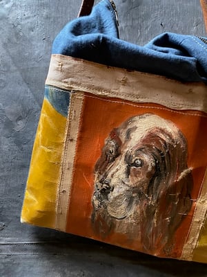 Image of one of a kind painting bag - hound