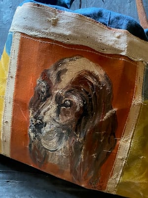 Image of one of a kind painting bag - hound
