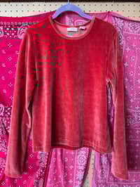 Image 1 of Orange Velvety long sleeve #421