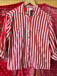 Image 1 of Women’s stripped button down #422