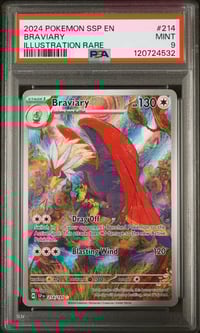 Image 1 of [PSA 9] 2024 POKEMON SSP EN-SURGING SPARKS #214 BRAVIARY ILLUSTRATION RARE