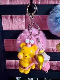 Image 3 of Winnie the Pooh keychain with pompom 🧸