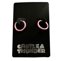 Image 1 of LACY - Pink Huggie Hoops