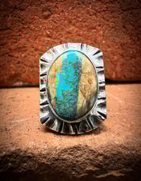 Image 3 of WL&A Handmade High Grade Boulder Royston Ribbon Heavy Signet Ring - Size 10