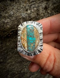 Image 5 of WL&A Handmade High Grade Boulder Royston Ribbon Heavy Signet Ring - Size 11