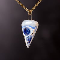 Blue  Pizza Slice Necklace