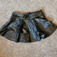 pleather ruffle mini skirt