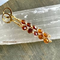 Image 10 of Crystal Dangle Earrings, Gold Wire Wrapped Earrings, Hessonite Garnet Stone, Made Per Order