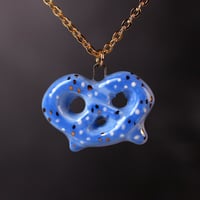 Blue Pretzel Necklace