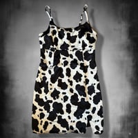 adorable cow print mini dress 