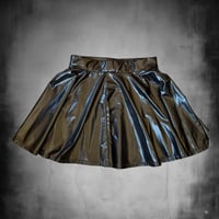 shiny wet look high waist skirt