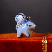 Blue  Squirrel Necklace