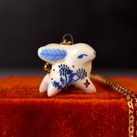 Blue Dandelion Hare Necklace