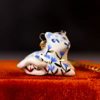 Blue  Floral Cat Necklace