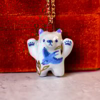 Blue Swallow Bear Necklace