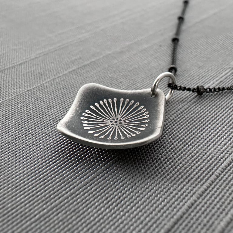 Sterling Silver Diamond-shaped Seed Pod Necklace Image 4