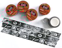 Image 2 of Masonic Art Washi Tape (black and white) 10.9 Yard Roll (20mm Wide)