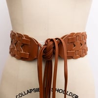 Camel Tassel Tie Belt 