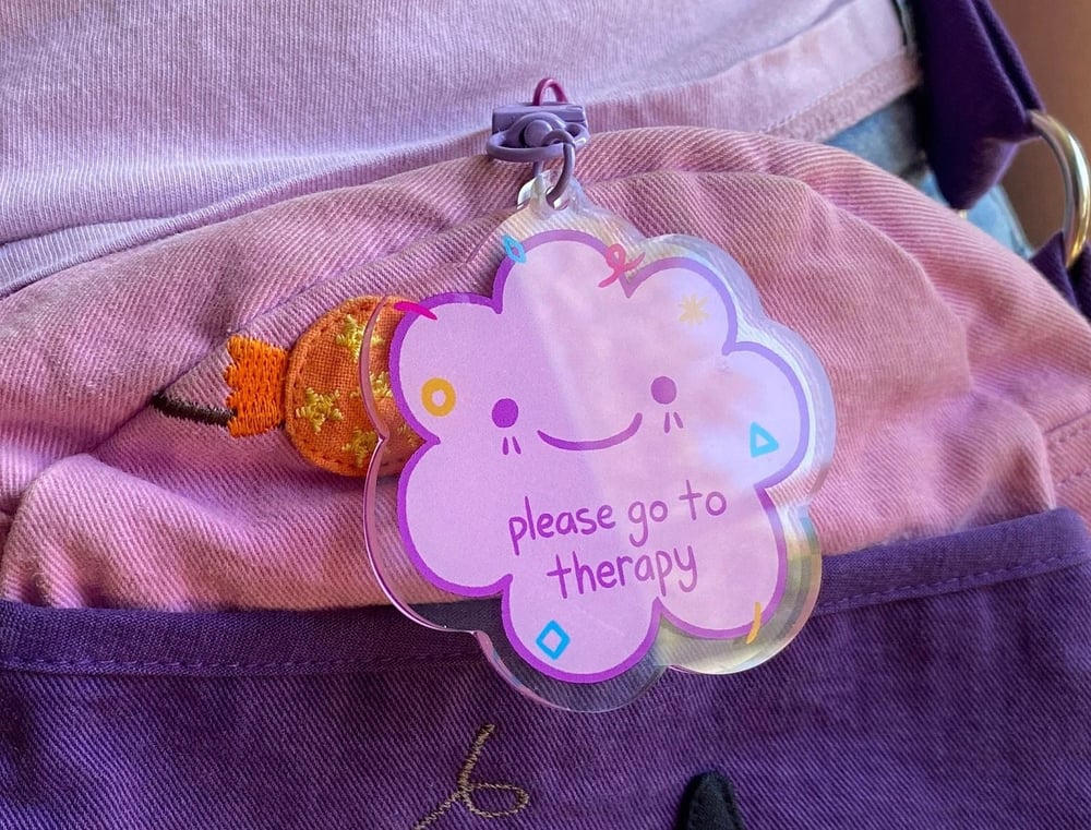 Image of Please Go To Therapy Acrylic Keychain