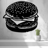 Image 1 of 🍔🔥 2D Cheeseburger Wall Art – 