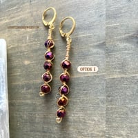 Image 11 of Crystal Dangle Earrings, Gold Wire Wrapped Earrings, Hessonite Garnet Stone, Made Per Order