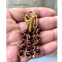 Image 12 of Crystal Dangle Earrings, Gold Wire Wrapped Earrings, Hessonite Garnet Stone, Made Per Order