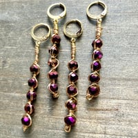 Image 15 of Crystal Dangle Earrings, Gold Wire Wrapped Earrings, Hessonite Garnet Stone, Made Per Order