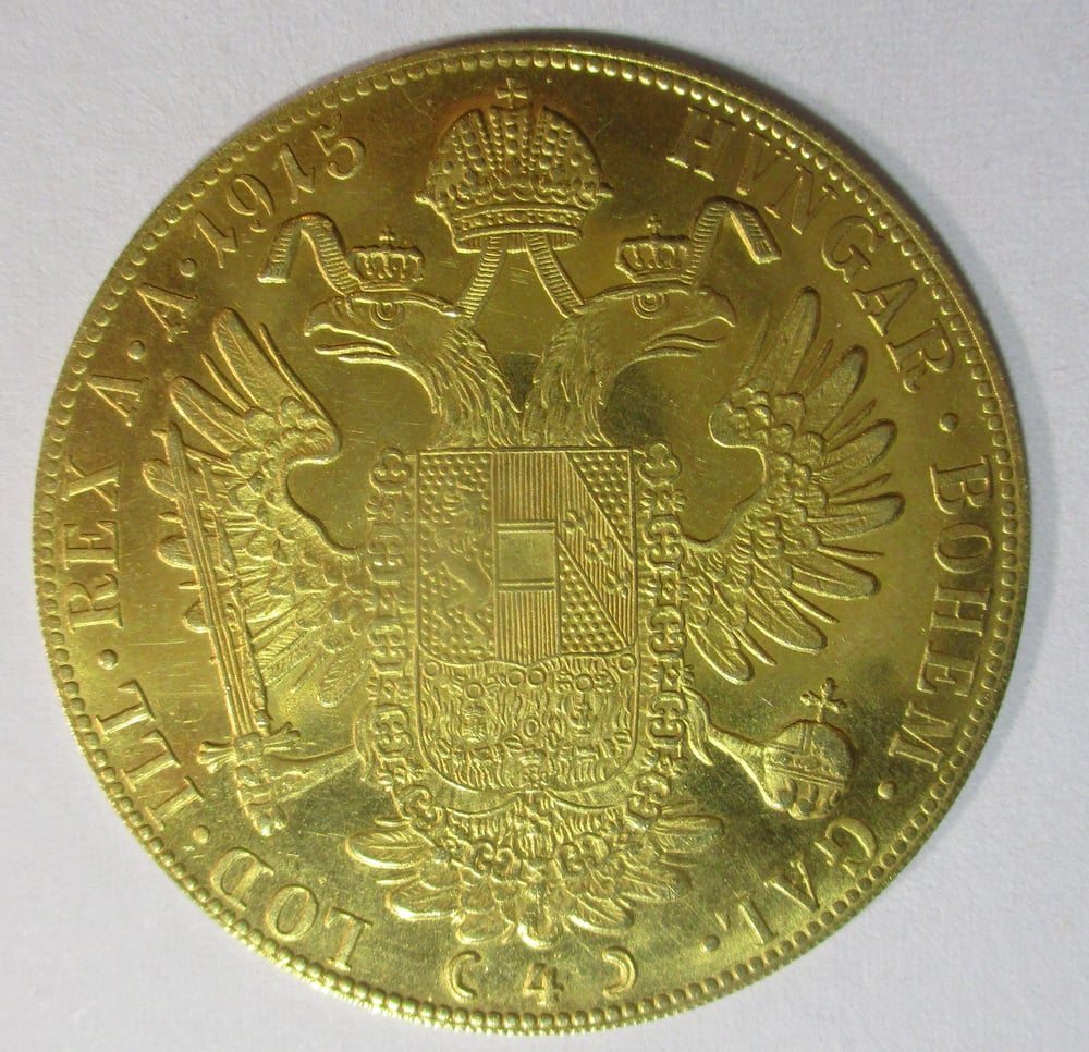 GOLD/SILVER SALE BELOW MELT--AUSTRIAN 4 DUCAT .4424 OUNCES