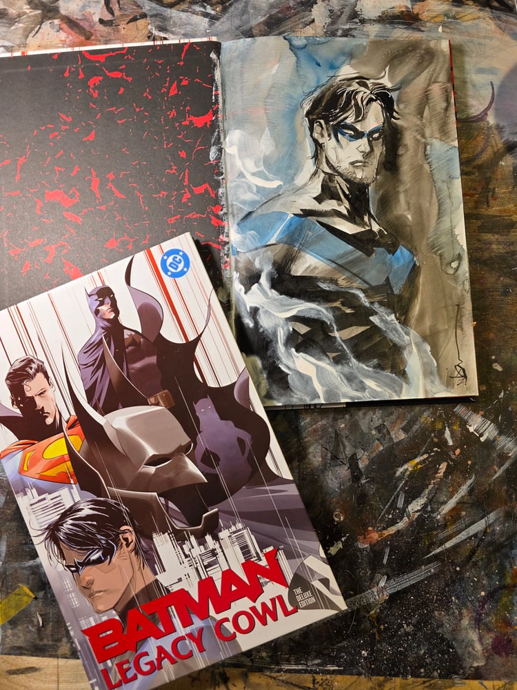 Painted Nightwing B inside Batman Legacy Cowl hardcover (FREE SHIPPING)