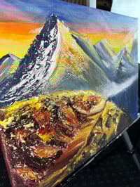 Image 3 of 'Where the Light Touches First' Acrylic and Texture Paste on Canvas 16' x 12'