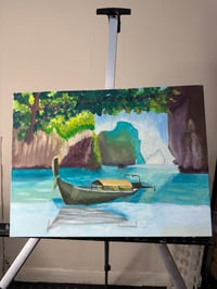 Image 1 of "Quiet Shores of Thailand" (Extra thick 3.5 cm edge) | Oil on canvas (12' x 16')