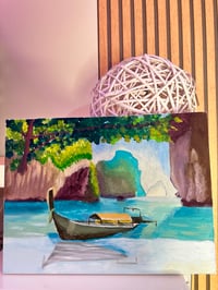 Image 4 of "Quiet Shores of Thailand" (Extra thick 3.5 cm edge) | Oil on canvas (12' x 16')