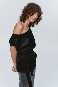 Image 1 of marle jude top black silk jacquard