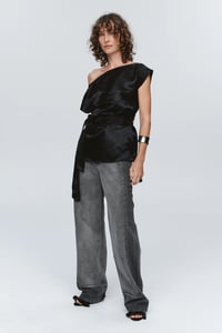 Image 3 of marle jude top black silk jacquard