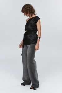 Image 4 of marle jude top black silk jacquard