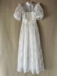 Image 3 of Vintage 70s 80s wedding dress with basque waist