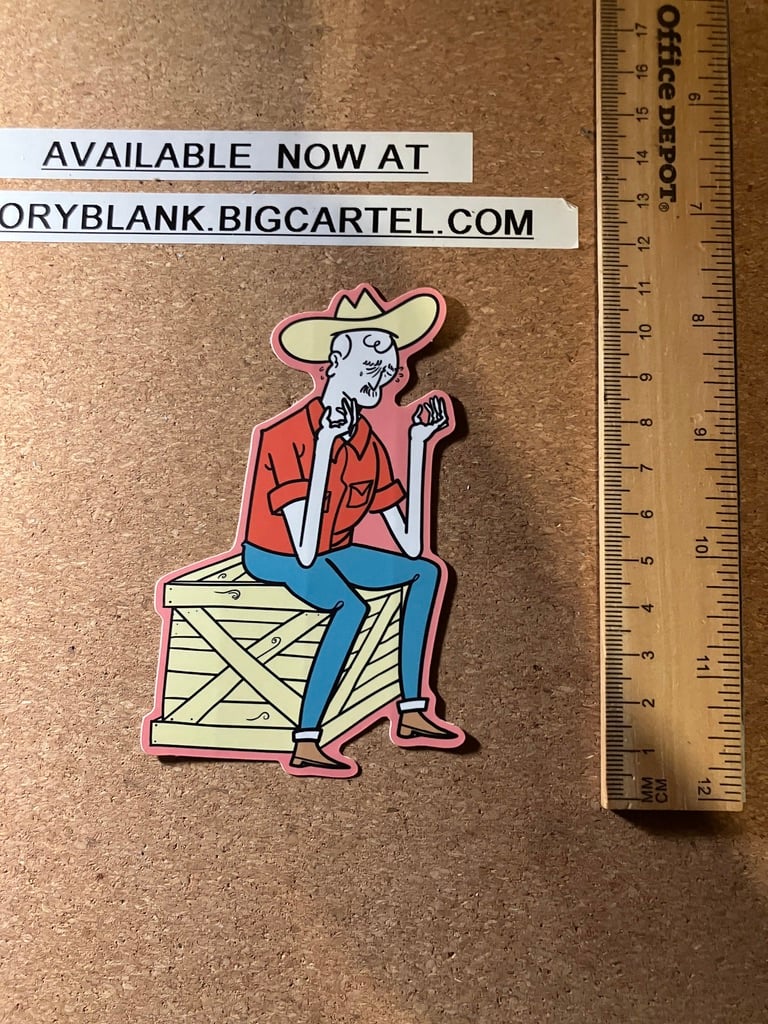 Image of sad cowboy sticker