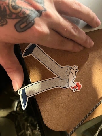 Image of chicken pants sticker